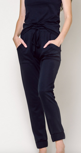 Jogger Style Lounge Pant | Cotton | Black