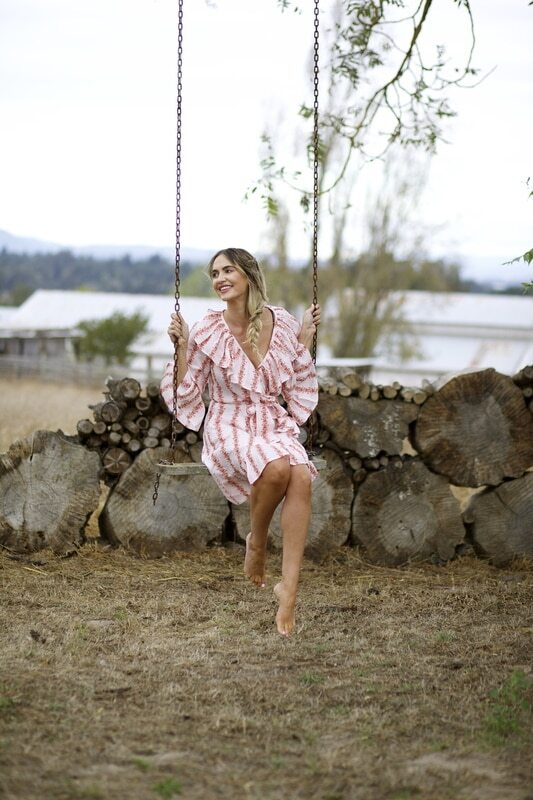 Kate Robe | Organic Double Gauze Cotton | Floral Vine
