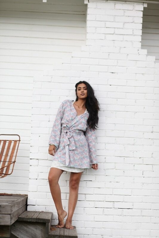 Rene' Robe | Organic Muslin Robe Cotton | Field
